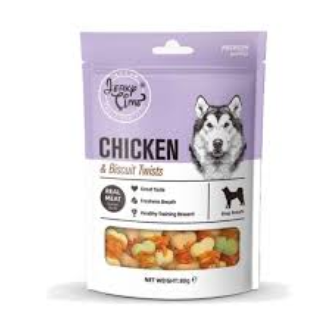 JERKY TIME DOG CHICKEN BISCUIT TWISTS 80G